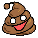 a cartoon drawing of a pile of poop with a santa hat on it .