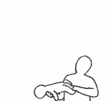 a black and white drawing of a chicken with a long neck .