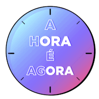 a clock with the words " a hora e agora " written on it