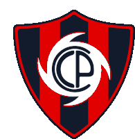 a black and red shield with a white letter p in the center