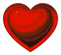 a red heart with a white cross in the center