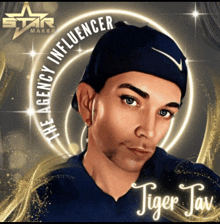 a picture of a man with the name tiger jay on the bottom