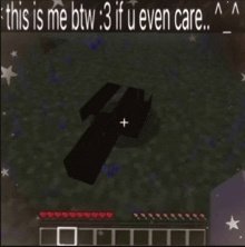 a screenshot of a video game with the words `` this is me btw 3 if u even care . ''