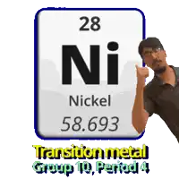 a man is giving a thumbs up in front of a nickel sign