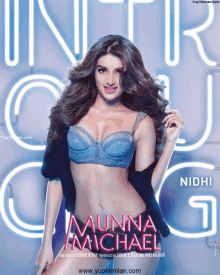 a movie poster for munna michael shows a woman in lingerie