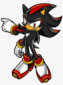 shadow the hedgehog from the video game sonic the hedgehog is standing with his arms crossed