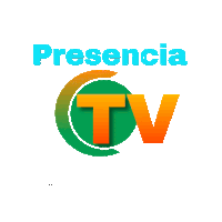 a logo for presencia tv with a green circle and orange letters