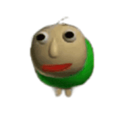a cartoon character with a green shirt and a red lip .