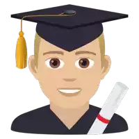 a man wearing a graduation cap and gown is smiling and holding a diploma