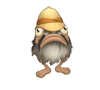 a cartoon character with a beard is wearing a hat