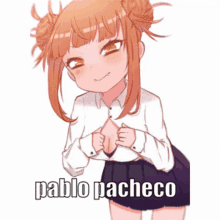 a picture of a girl with the words pablo pacheco on it