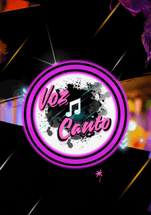 a logo for voz canto with a music note in the middle