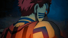 a close up of a person 's back with a tattoo that says ' a ' on it