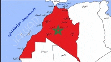 a red and white map of a country with arabic writing on it