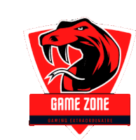 a logo for game zone with a snake in the center