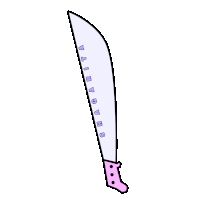 a cartoon drawing of a machete with the word shagarita on the blade