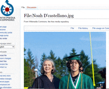 a screenshot of a wikipedia commons page with a picture of a woman and a man