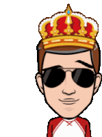 a cartoon of a man wearing sunglasses and a crown