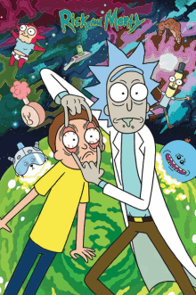 a poster for rick and morty shows rick and morty looking at morty 's eye