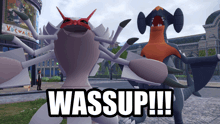 a picture of a cartoon character with the words wassup written on it