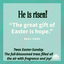 a quote from basil hume says he is risen