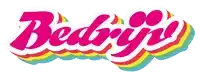 a brightly colored logo for bedrij 's with a rainbow background