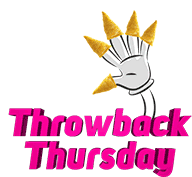 a logo for throwback thursday has a hand with ice cream cones on it