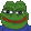 a pixel art of a green frog wearing a blue shirt .