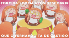 a bunch of cartoon characters with the words torcida jovem após descobrir que o fernando ta de castigo