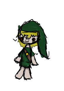 a drawing of a link with a long hat