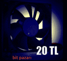 a picture of a fan with 20 tl written on it