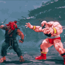 two fighters are fighting in a video game .