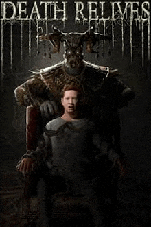 a man is sitting on a throne next to a demon with horns .