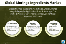 a poster titled global moringa ingredients market