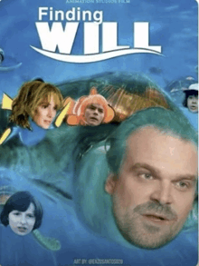a movie poster for finding will shows a man with a beard