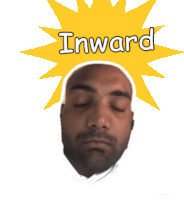 a picture of a man 's head with the word inward behind it