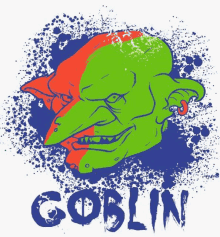 a drawing of a goblin 's head with a piercing in his ear