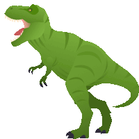 a green dinosaur with its mouth open and sharp teeth