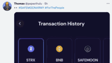 a screen shot of a transaction history page