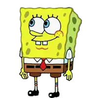 a drawing of spongebob wearing a tie