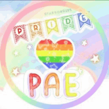 a rainbow heart with the word pae in the middle of it