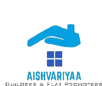 a logo for a company called aishvariyaa builders and flat promoters .