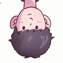 a drawing of a person hanging upside down with a beard