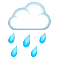 an icon of a cloud with rain drops coming out of it