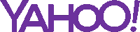 a purple yahoo logo with a white circle in the middle