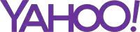 a purple yahoo logo with a white circle in the middle