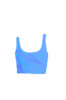 a blue crop top with a u-shaped neckline