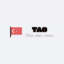 a logo for tao turk asker ordusu with a red flag