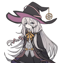 a drawing of a girl wearing a witch costume