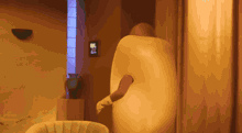a person in a costume with the letter l on it